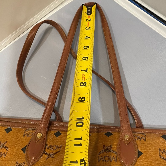 Used MCM Visetos German Brown Leather Gold HW Zippered Tote Bag Purse Auth Read! - Picture 16 of 16